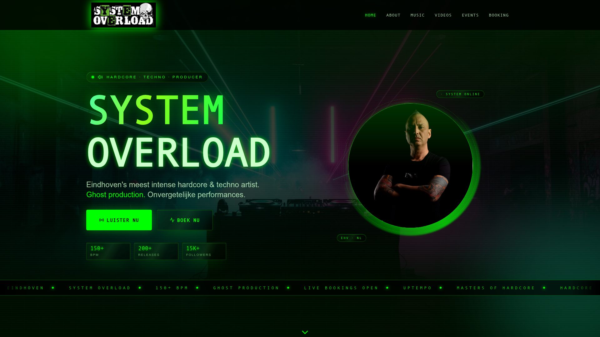 DJ System Overload — website screenshot