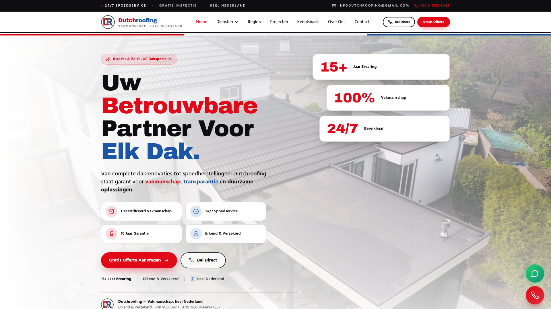 Dutch Roofing BV — website screenshot